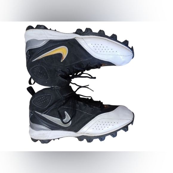 Nike Shark 319011-001 Black And White Football Cleats EUC Size 11 - Picture 3 of 8